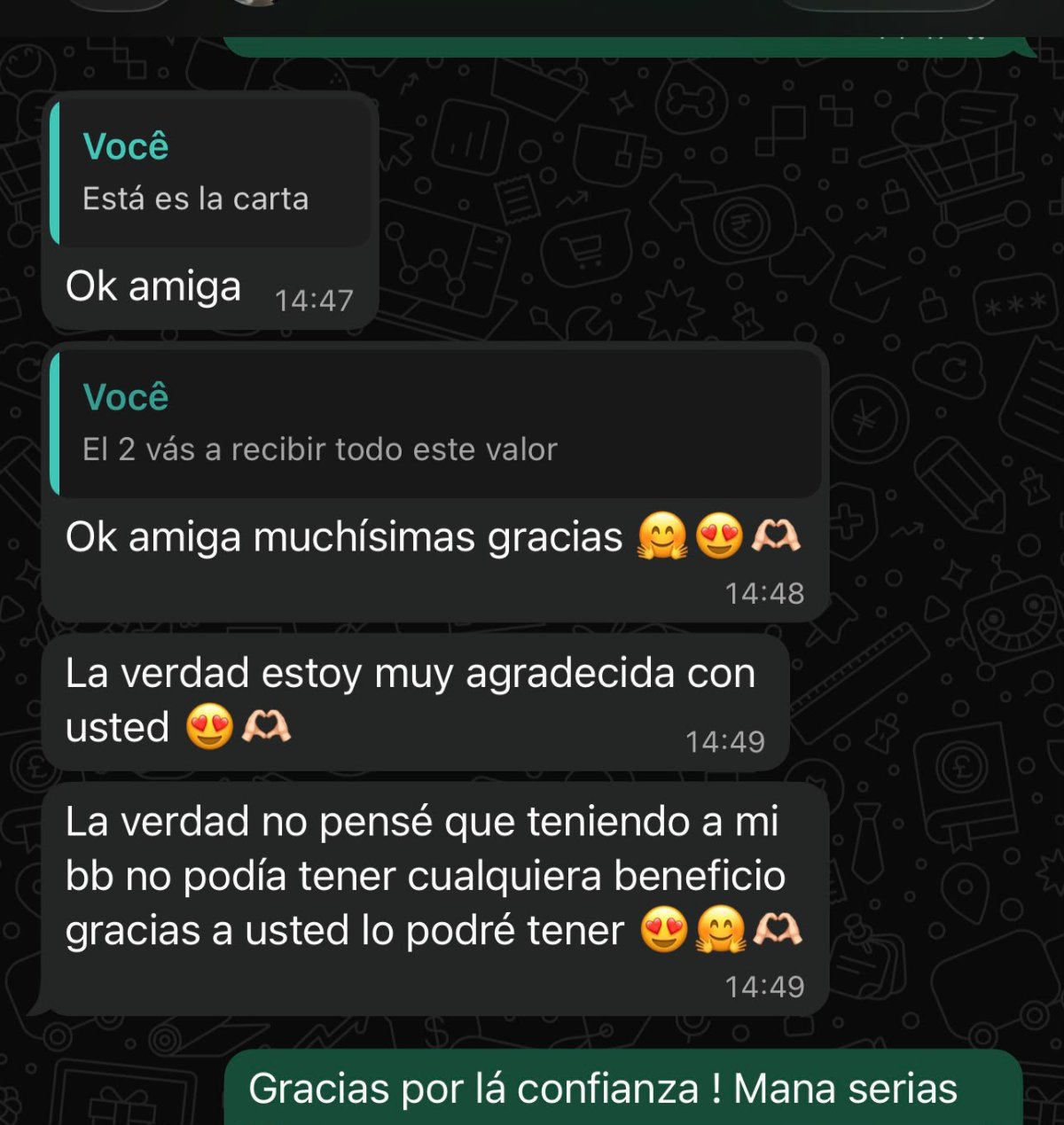 Captura real de una conversación de WhatsApp con un cliente atendido por Laleshka D’Lima